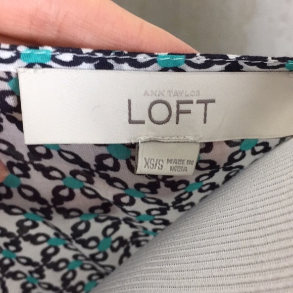 4/$25 Loft Geometric Poncho Bat Wing Blouse K9 - Picture 6 of 8